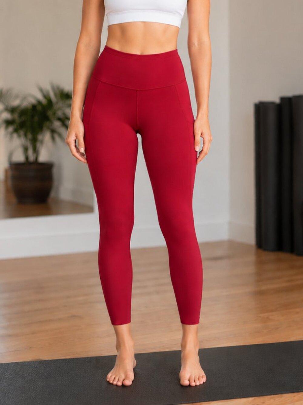 Lululemon Fast & Free 7/8 Tight II 25” Red Leggings Size 2 Running Yoga